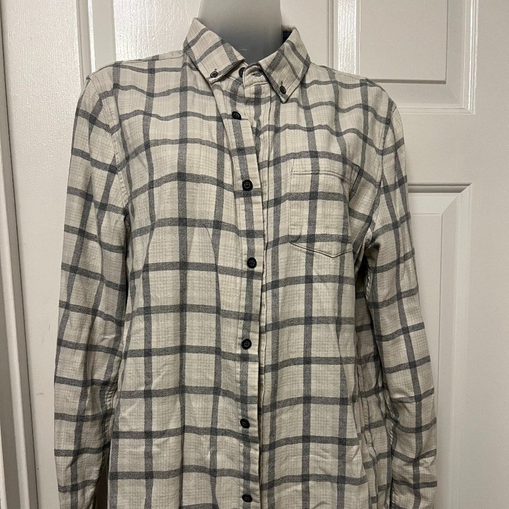 Adriano Goldschmied Grey & White Flannel Style Shirt